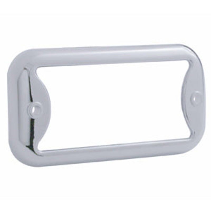 Small rectangular chrome plastic bezel for pedestal lights – No Visor