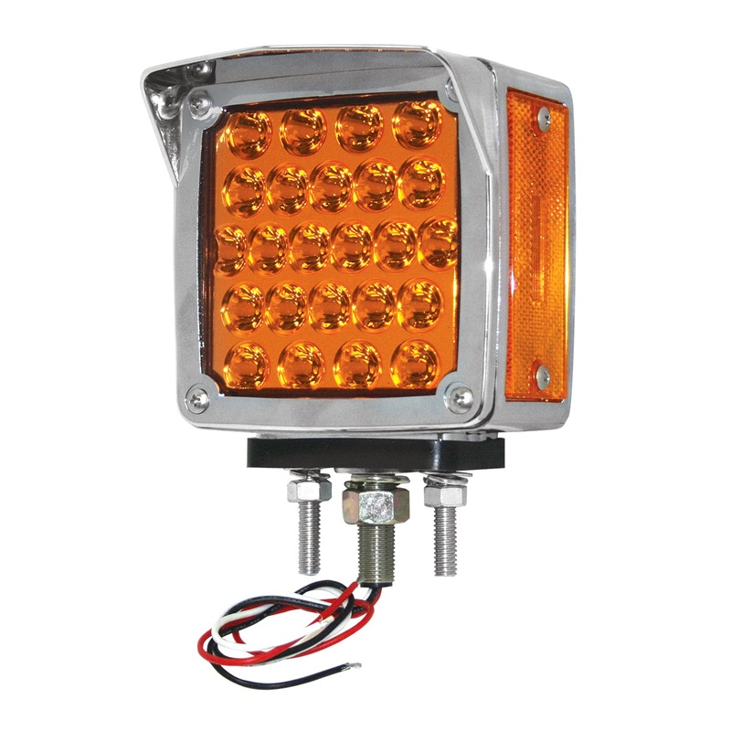 Square chrome plastic rim w/visor for Pearl LED turn signal light