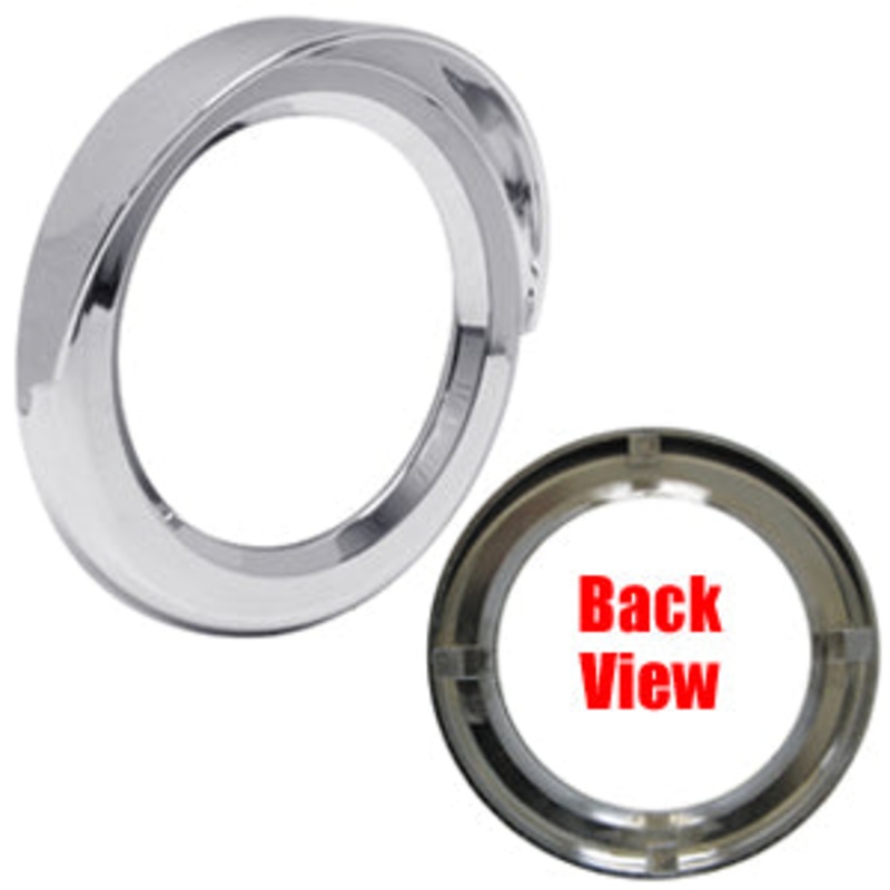 4 round Stealth chrome plastic screwless grommet cover with visor