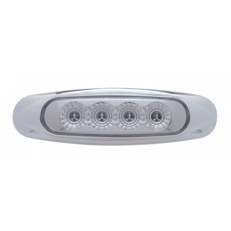 Amber 4 diode LED marker light w/chrome bezel – CLEAR lens