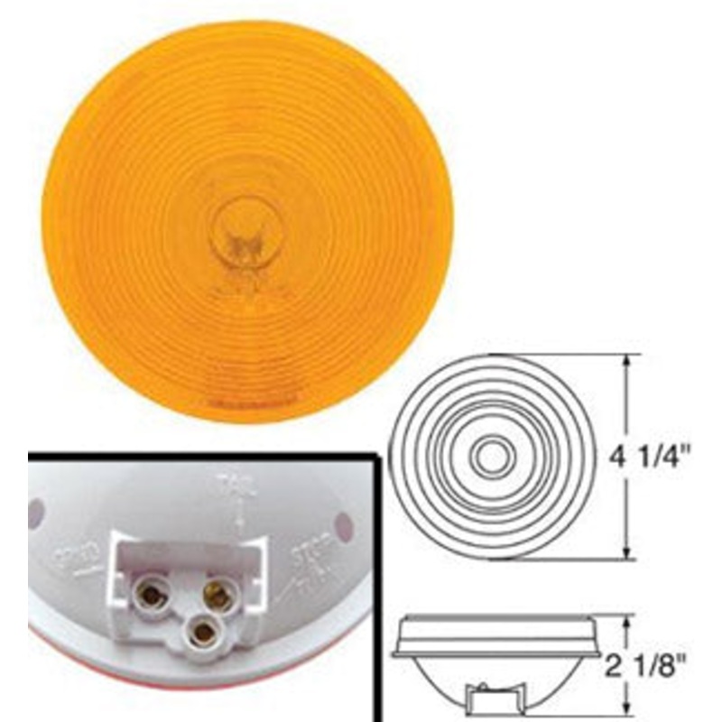 Amber 4 round incandescent turn signal light