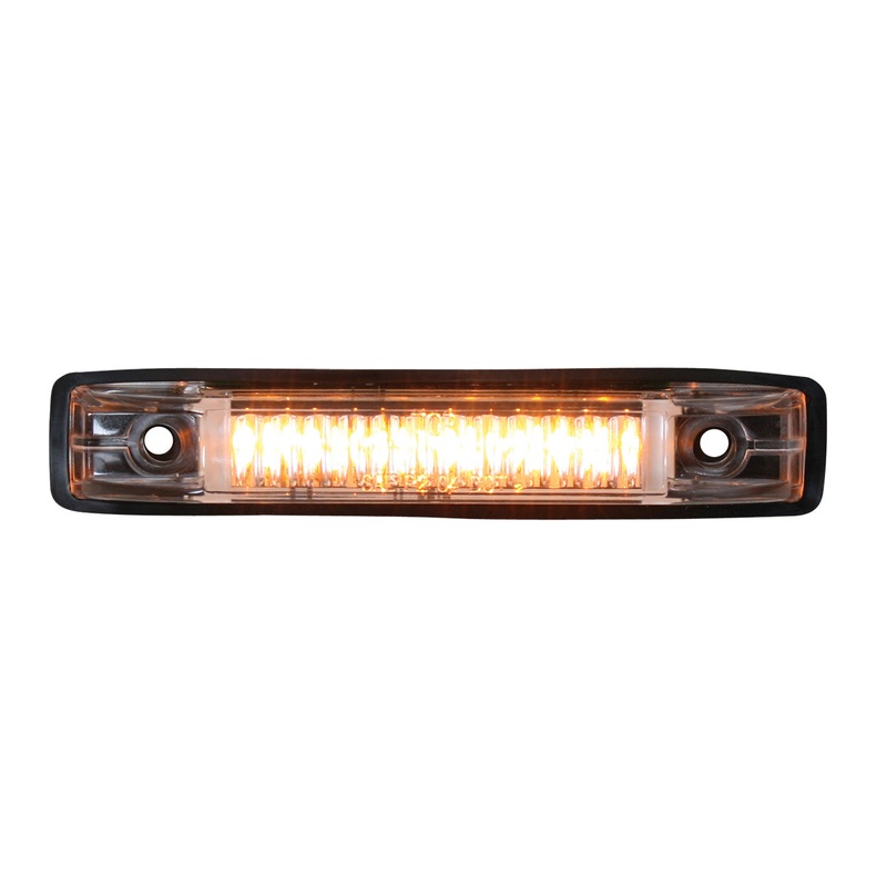 Amber thin line 6 diode LED marker/clearance light – CLEAR lens