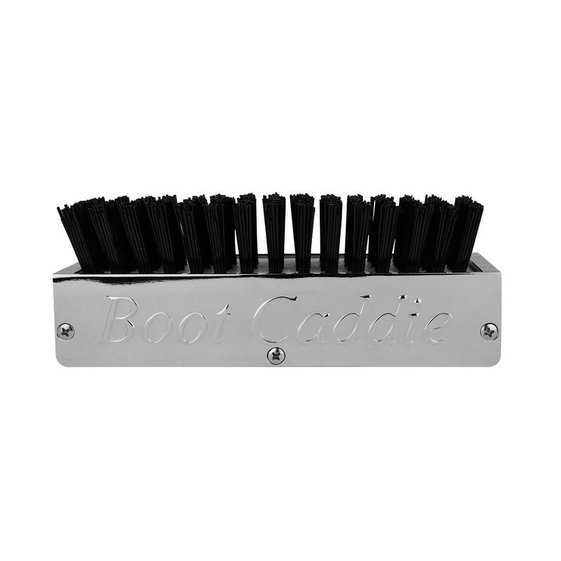 Chrome aluminum 6 x 3 boot brush w/black bristles