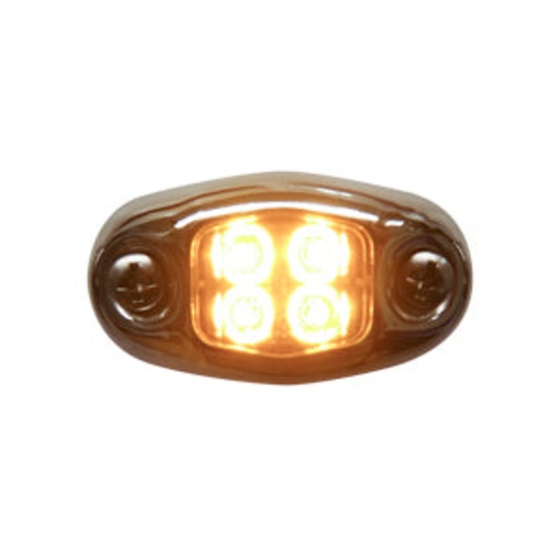 Dragon 4 diode LED oval auxiliary light w/chrome cover – Amber