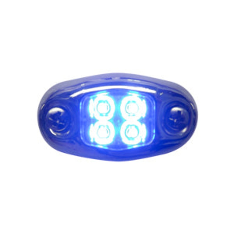 Dragon 4 diode LED oval auxiliary light w/chrome cover – Blue