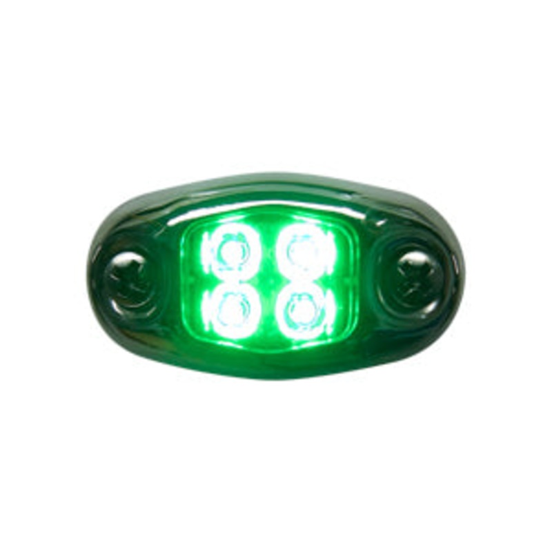 Dragon 4 diode LED oval auxiliary light w/chrome cover – Green