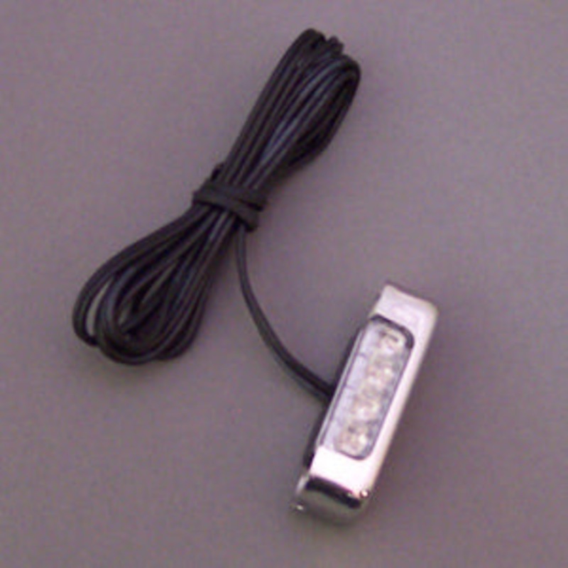 Dragon 4 diode LED strip light w/chrome housing – Amber