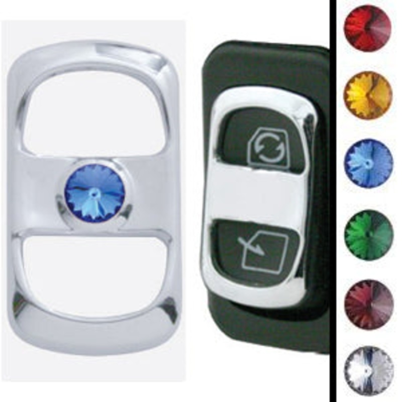 Freightliner Century/Columbia chrome plastic rocker switch cover with jewel – 3/PACK