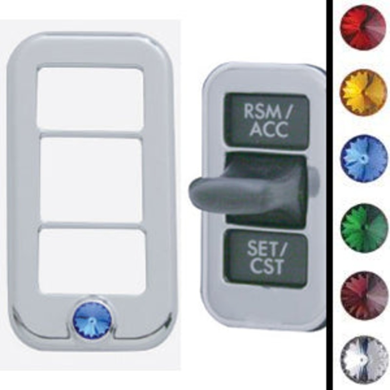 Freightliner Century/Columbia chrome plastic rocker switch trim w/3 holes, jewel – 3/PACK