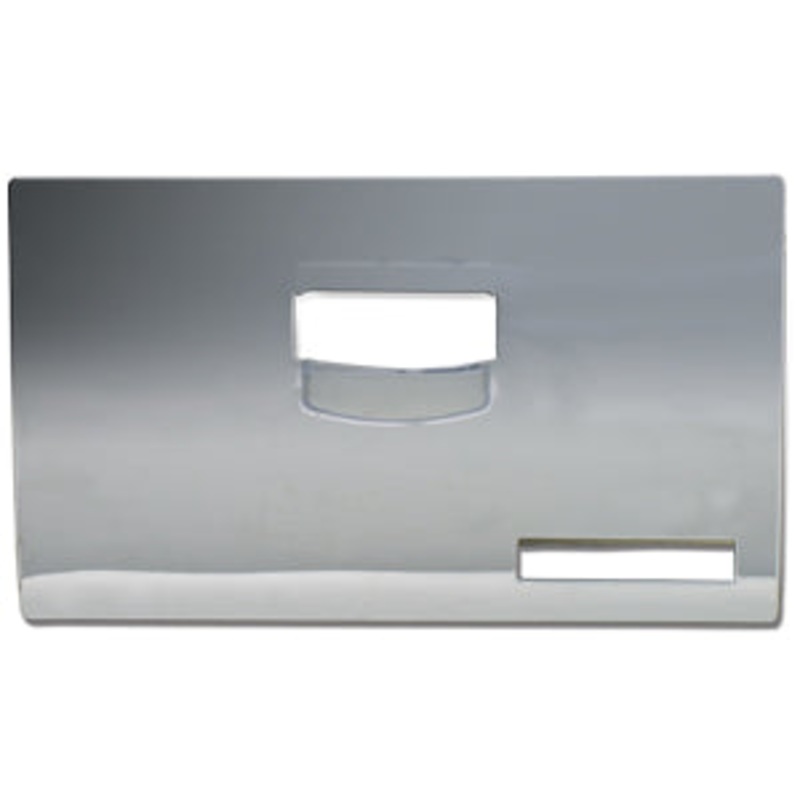 Kenworth 2006+ chrome plastic glove box cover w/logo emblem cutout