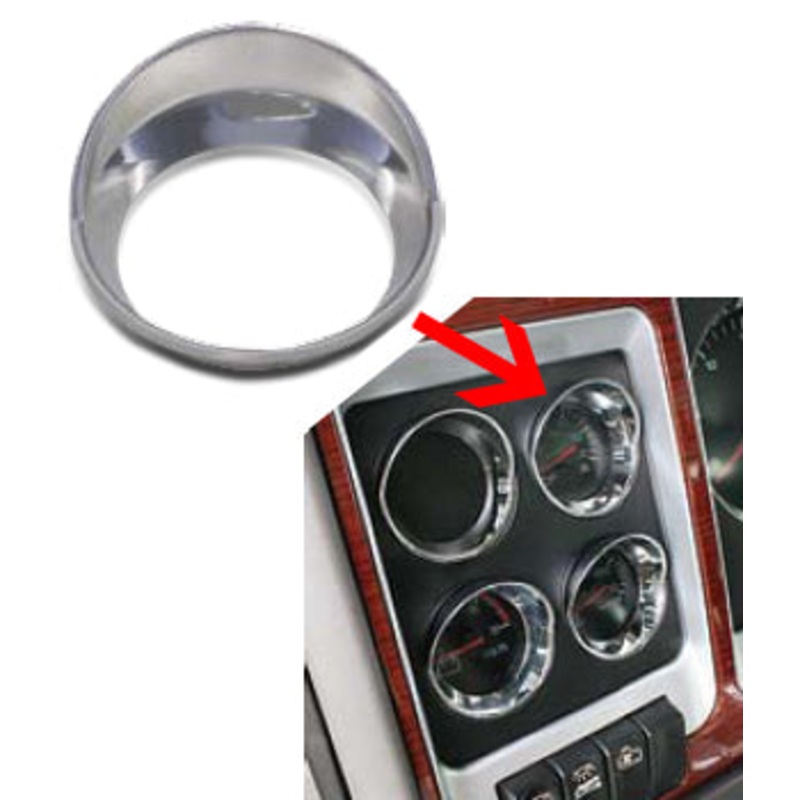 Kenworth W900/T660 chrome plastic push-in small gauge bezel w/visor