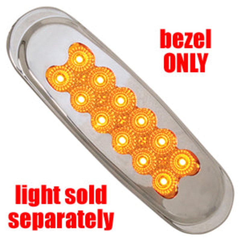 Matrix chrome plastic bezel for Spyder Peterbilt-style LED light