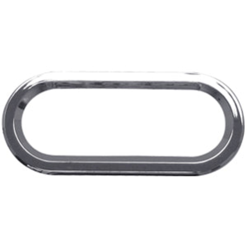 Oval Stealth chrome plastic screwless grommet cover without visor