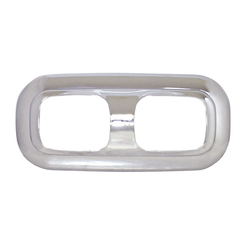 Peterbilt 386/389 chrome plastic center cab dome light trim w/2 holes