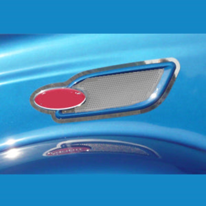 Peterbilt 386 stainless steel air intake grill surround ONLY – PAIR