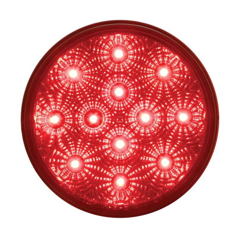 Red 4 round 12 diode LED stop/turn/tail light with reflector