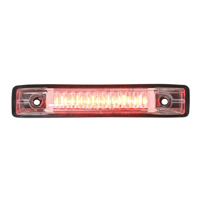 Red thin line 6 diode LED marker/clearance light – CLEAR lens