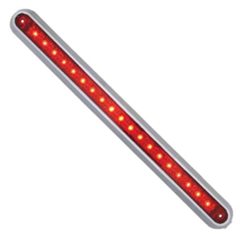 12 long 19 diode LED marker light bar w/chrome base – Red