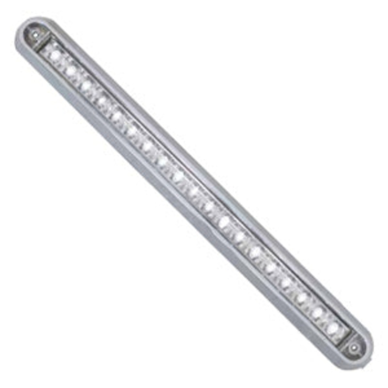 12 long 19 diode LED marker light bar w/chrome base – White
