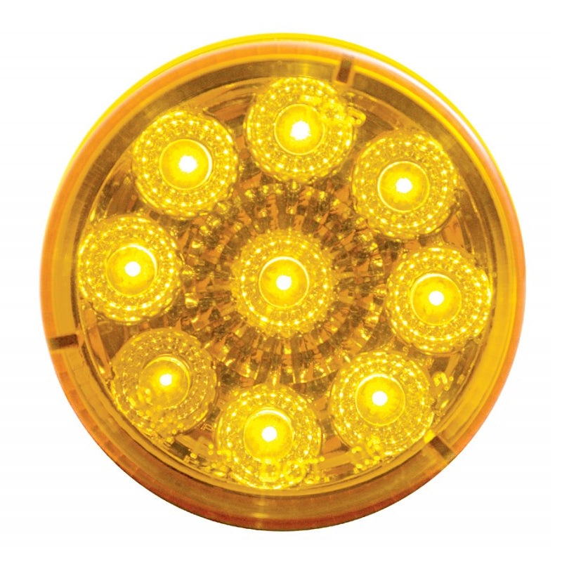 Amber 2 round 9 diode LED marker light w/reflector
