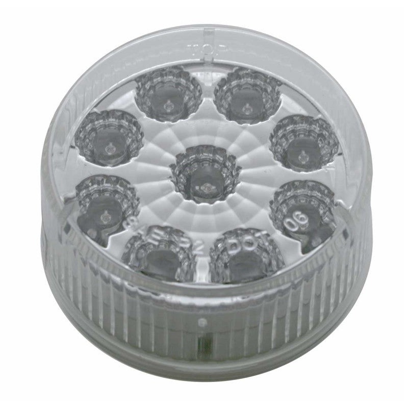 Amber 2 round 9 diode LED marker light w/reflector – CLEAR lens