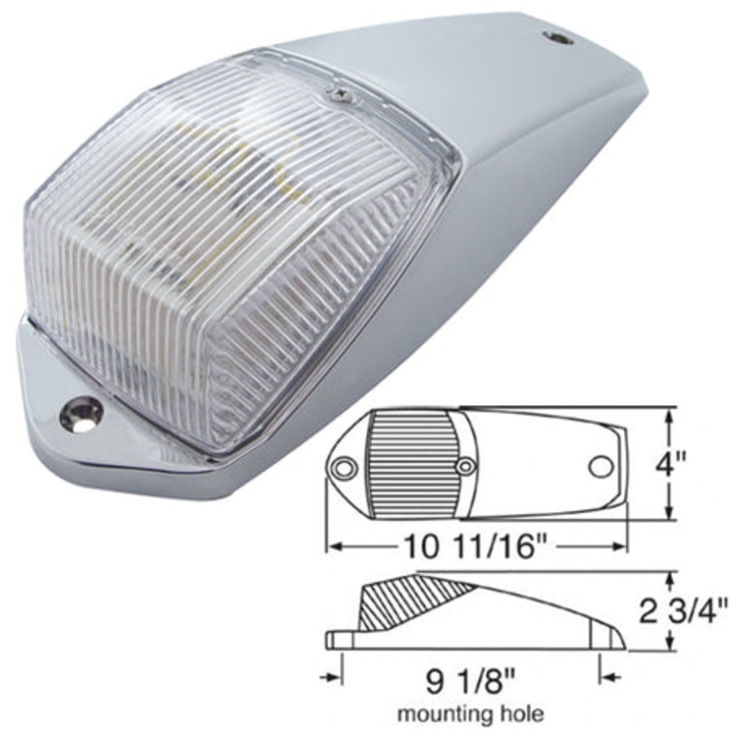 Amber 36 diode LED Kenworth-style cab light w/housing – CLEAR lens