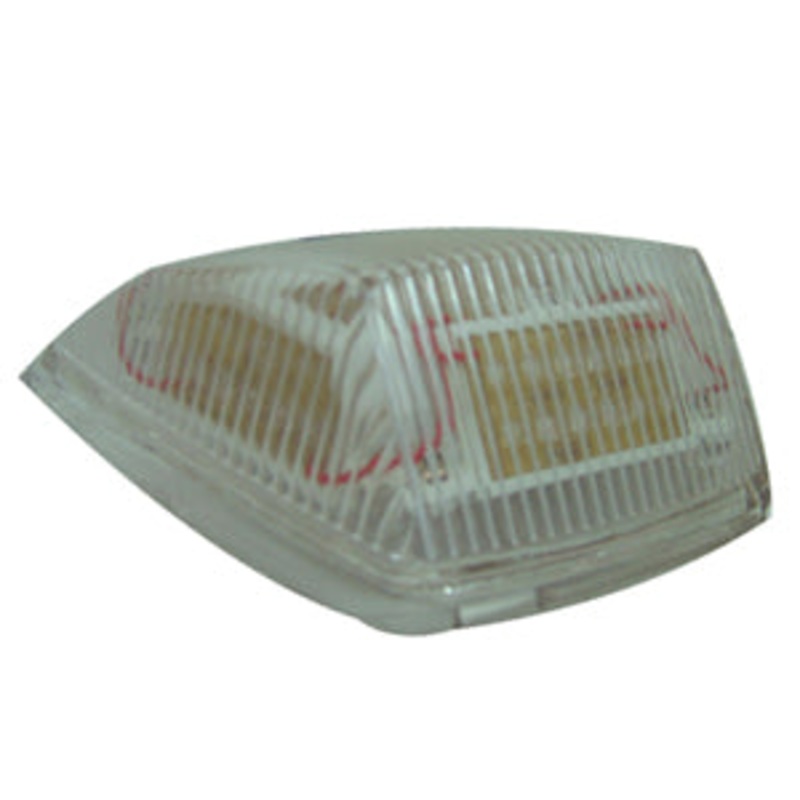 Amber 42 diode LED Kenworth-style rectangular cab light – CLEAR lens