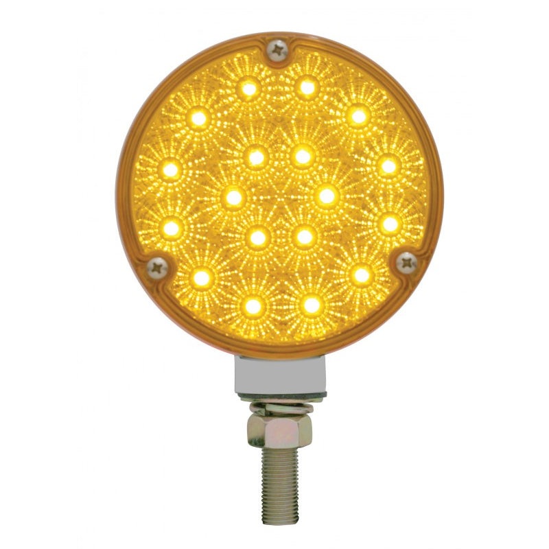 Amber/Red 36 diode LED 4 round turn signal pedestal light w/reflector