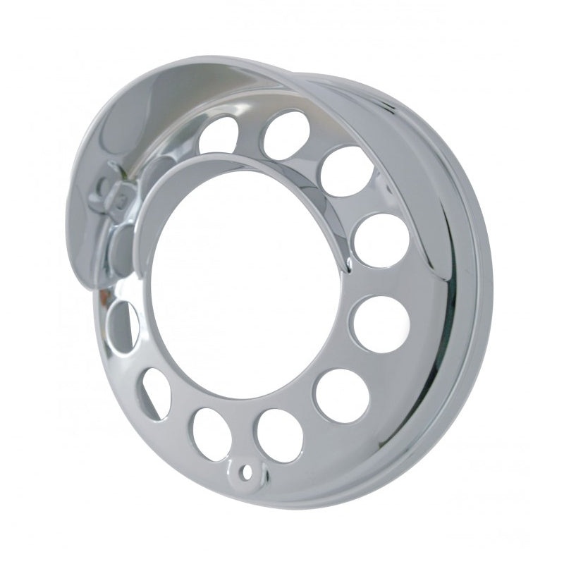 Chrome plastic bezel with visor for LED pedestal light – Mounts Upside-Down