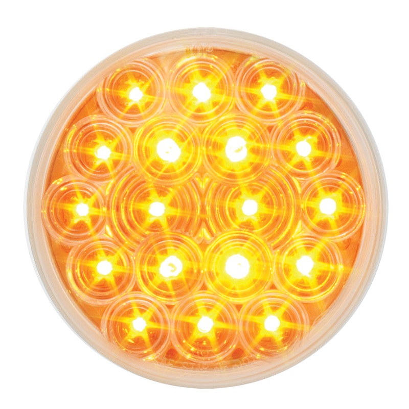 Fleet Amber 4 round 18 diode LED turn signal light – CLEAR lens