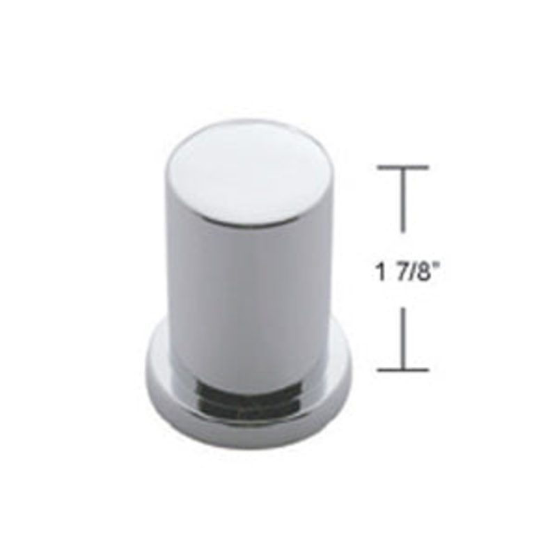International chrome plastic flat-top round push on huck bolt cover w/flange – 1 Diameter