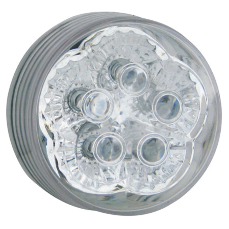 Red 2 round 5 super diode LED marker light –  CLEAR lens
