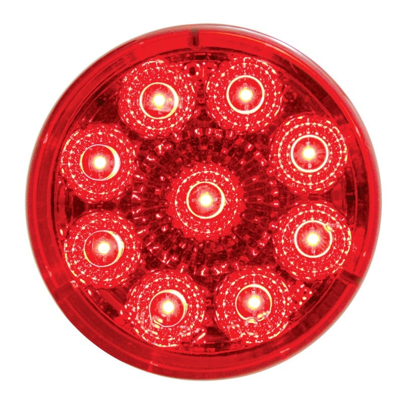 Red 2 round 9 diode LED marker light w/reflector