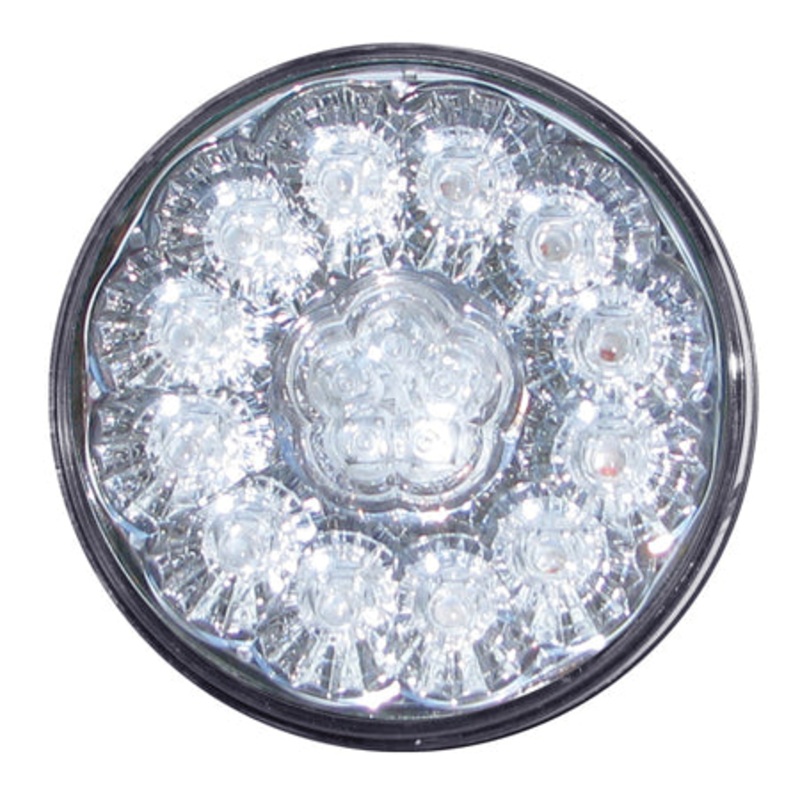 Red 4 round 17 super diode LED stop/turn/tail light –  CLEAR lens