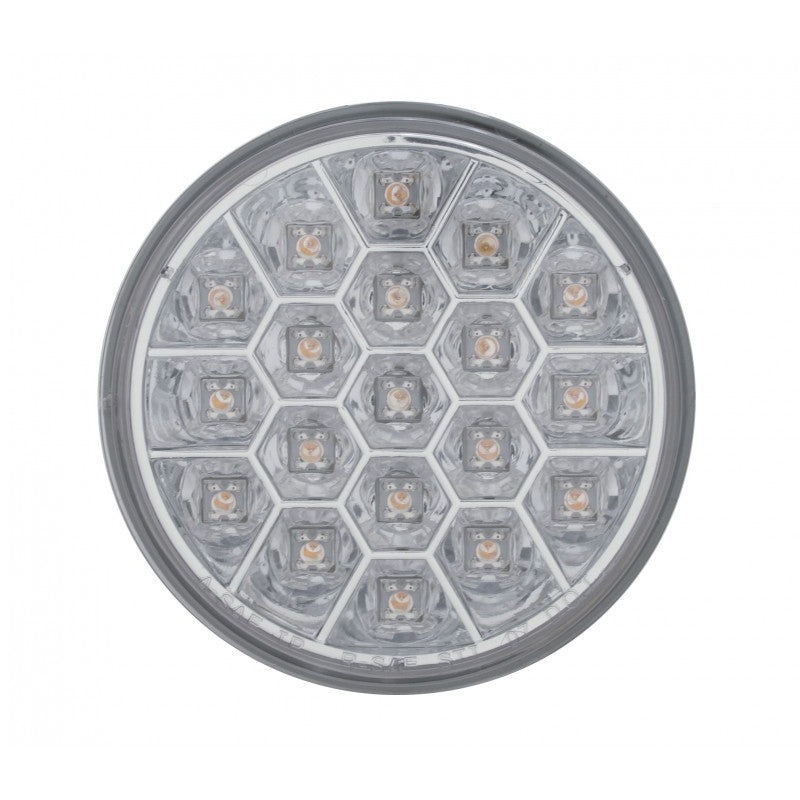 Red 4 round 19 diode LED stop/turn/tail light w/reflector – CLEAR lens