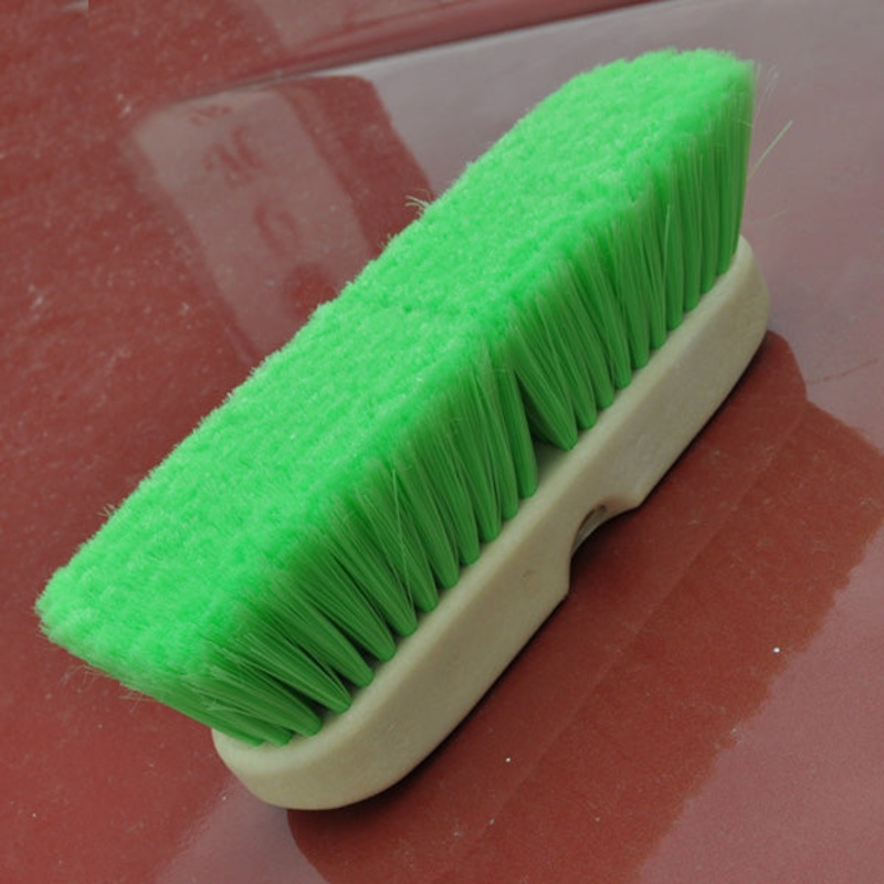 10 green extra-soft bristle flat truck wash brush