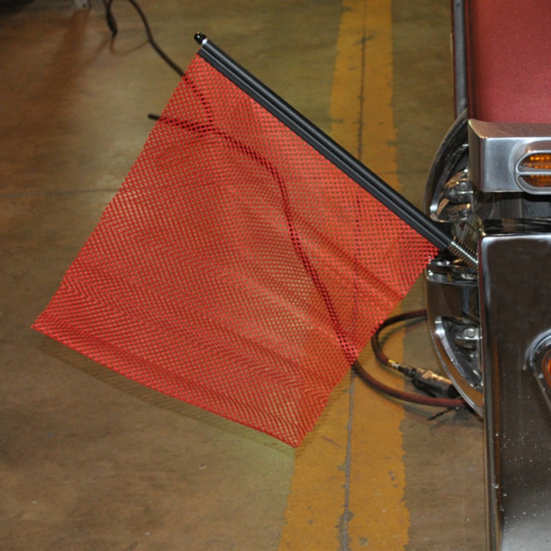 18 red oversize load flag with quick mount connector