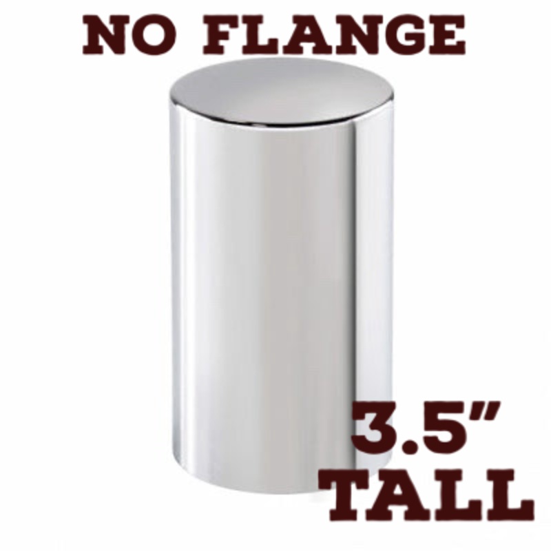 33mm chrome plastic 3.5 flat cylinder threaded lugnut cover