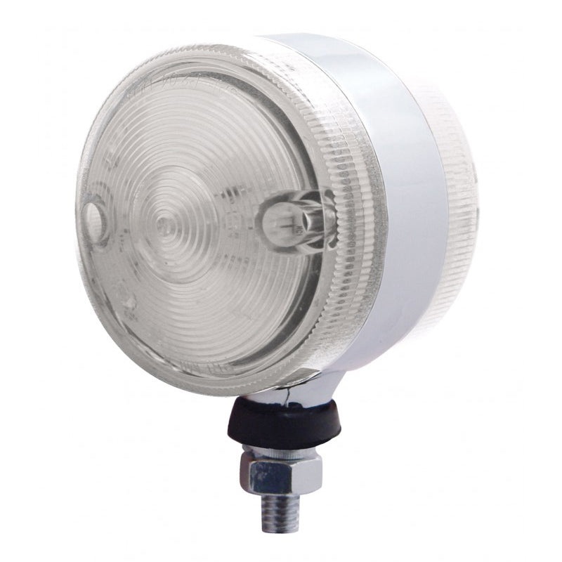 Amber/Red 3 round 15 diode LED turn signal pedestal light – CLEAR lens