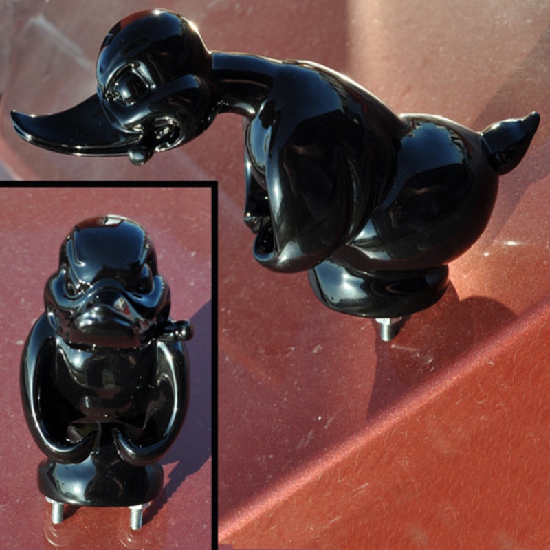 Black Convoy/Death Proof rubber duck hood ornament w/cigar