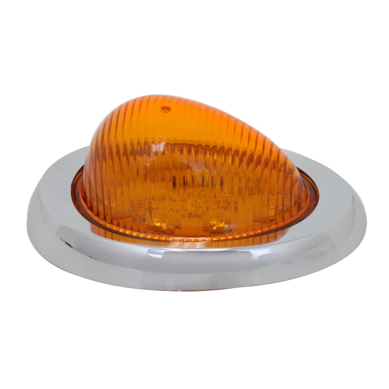 Chrome bezel for Freightliner 12 diode LED windfin turn signal light – BEZEL ONLY