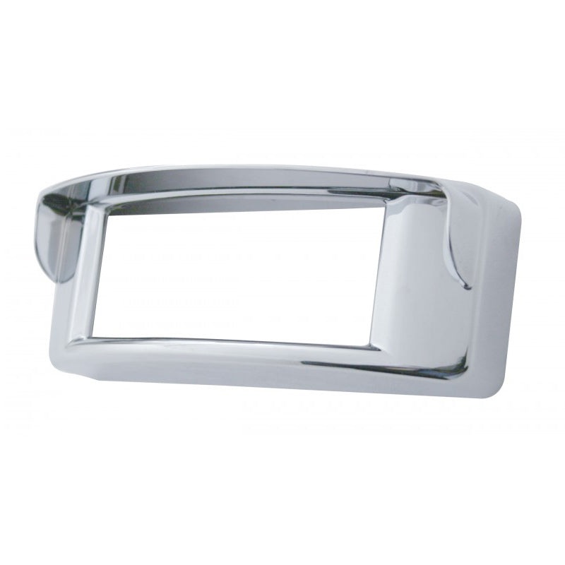 Chrome plastic light bezel w/visor for 2 x 6 rectangular LED lights