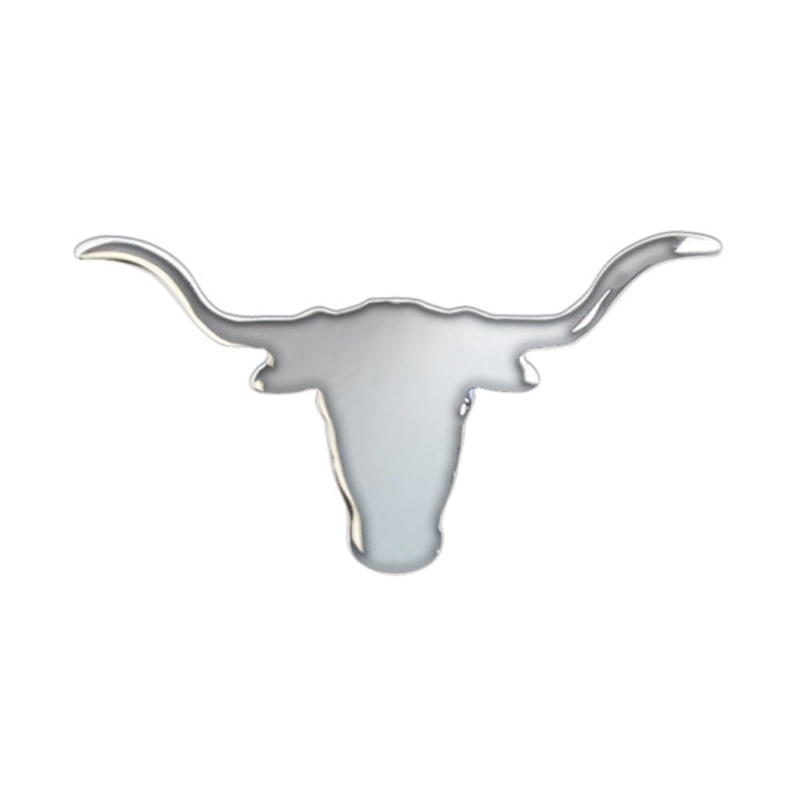 Chrome small Texas-style longhorn cutout – tape mount