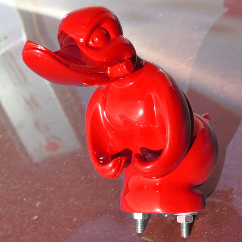 Fire Engine Red Convoy/Death Proof rubber duck hood ornament w/cigar