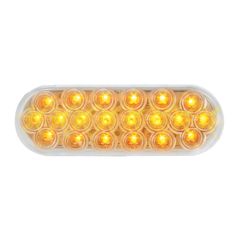 Fleet Amber oval 20 diode LED turn signal light – CLEAR lens