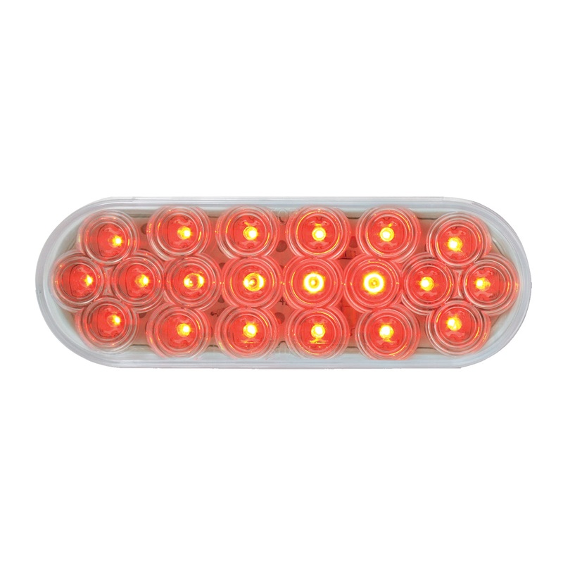 Fleet Red oval 20 diode LED stop/turn/tail light – CLEAR lens