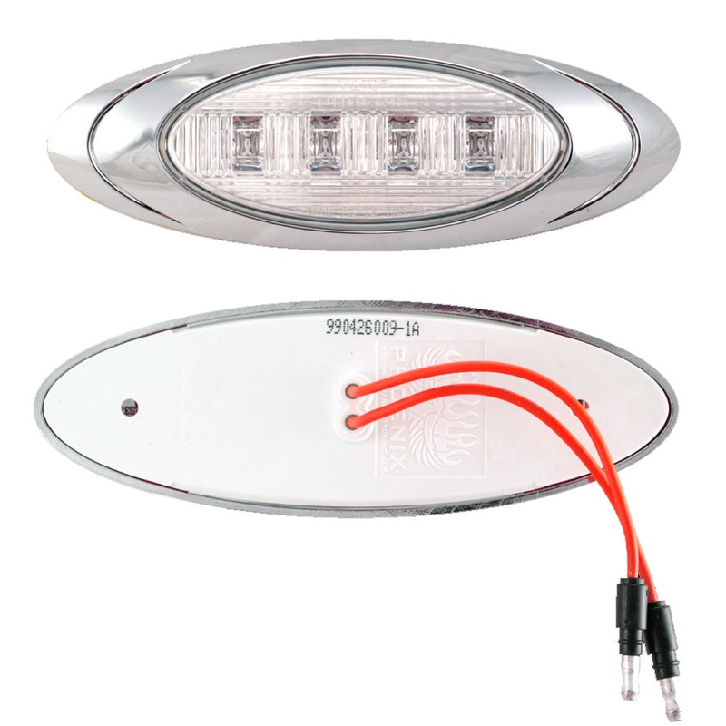 Magnum red 4 diode LED millennium-style marker light – CLEAR lens