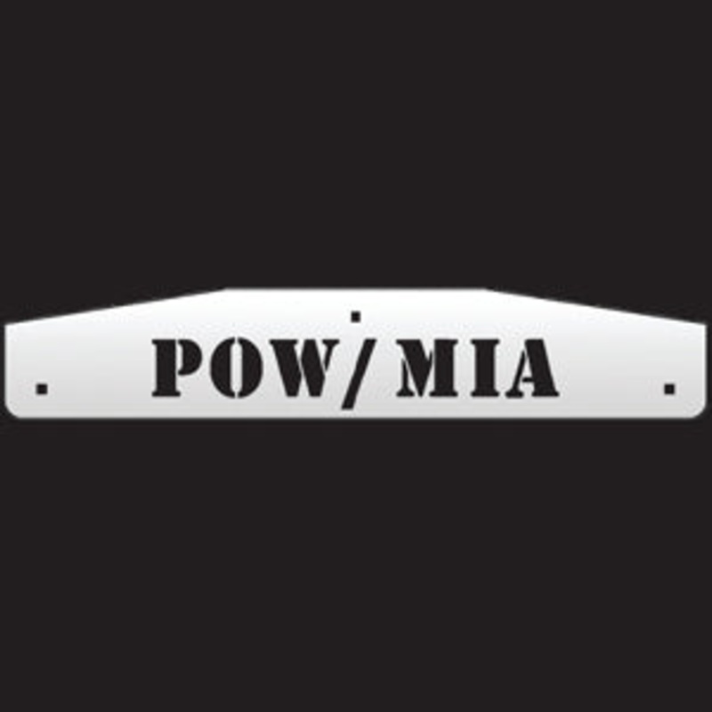 Military-themed 24 stainless steel mudflap weights and backs – PAIR – POW/MIA