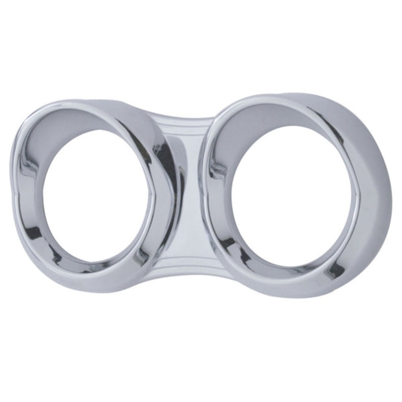 Peterbilt 379/389 2006+ chrome plastic small dual gauge bezel – Horizontal