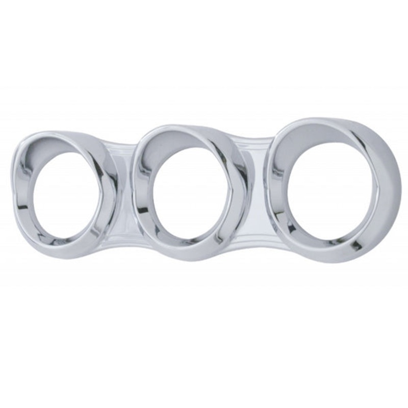 Peterbilt 379/389 2006+ chrome plastic small triple gauge bezel – Horizontal